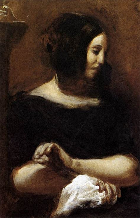 George Sand sewing Eugene Delacroix 1838 George sand Eugène