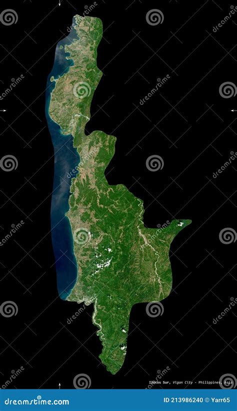 Ilocos Sur Philippines Black Solid Sentinel 2 Satellite Stock