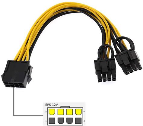 Eps Cpu 8 Pin To Dual Pcie 8 62 Pin Power Cable Hashrate