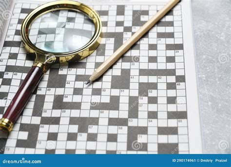 Crossword Magnifying Glass And Pencil Set For Training Mind Stock