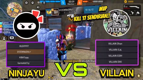 SPARING KERAS NINJAYU VS SELEB TIKTOK VILLAIN MVP KILL 17 SENDIRIAN