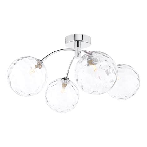 Izzy Light Semi Flush Polished Chrome Clear Dimpled Mm