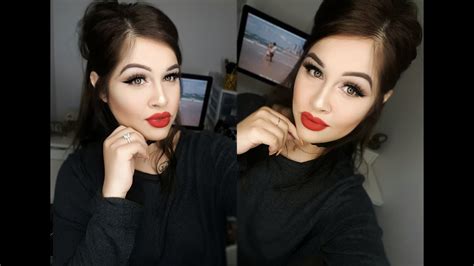 Grwm Meenalgarib Winged Liner Red Lips Youtube