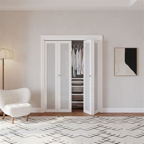 Bi-Fold Doors 60" x 80" (Double 30" x 80" Doors)Tempered Frosted Glass