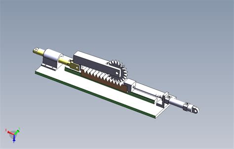 S17依靠齿轮齿条减速的直线运动 Solidworks 2010 模型图纸下载 懒石网