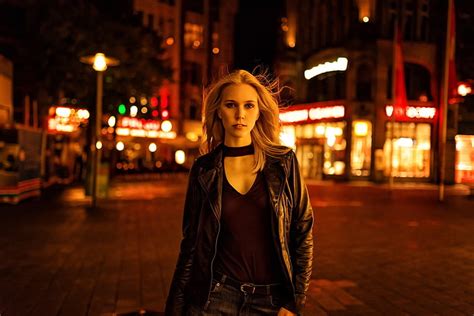 HD Wallpaper Women Blonde Portrait Pants Leather Jackets Miro