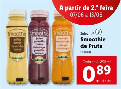 Promoção Solevita Smoothie de Fruta 250ml em Lidl