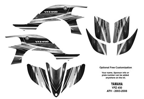 YAMAHA YFZ 450 2003 2008 Atv Graphic Decal Sticker Kit 1400 Metal EBay