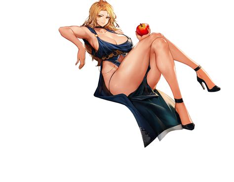 Jam Nandade Queen Of Mane Last Origin Highres Official Art 1girl Apple Ass Blonde Hair