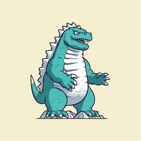 Premium Vector | Vector the city beneath Godzilla feet bears witness to