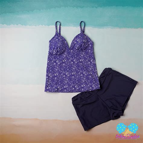 Jual Swimsuit Set Bikini Baju Renang Wanita Tankini Blue And Navy Shopee Indonesia