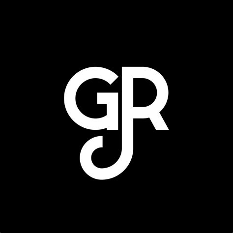 GR letter logo design on black background. GR creative initials letter logo concept. gr letter ...