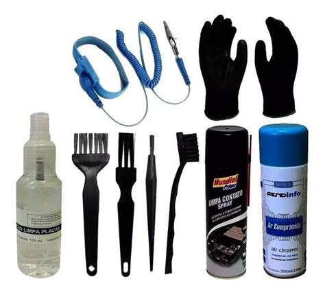 Kit Limpeza Anti Est Tico Esd Pincel Luva Ar Escova Pulseira Kit