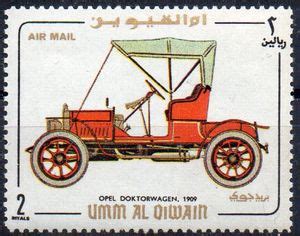 Stamp Opel Doktorwagen Umm Al Qiwain Old Cars Mi Um A Yt Um