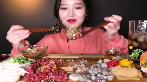 Asmr 난생처음 산낙지 먹방feat 육회탕탕이ㅣrawoctopus 生たこ Korea Mukbang Eatingshow