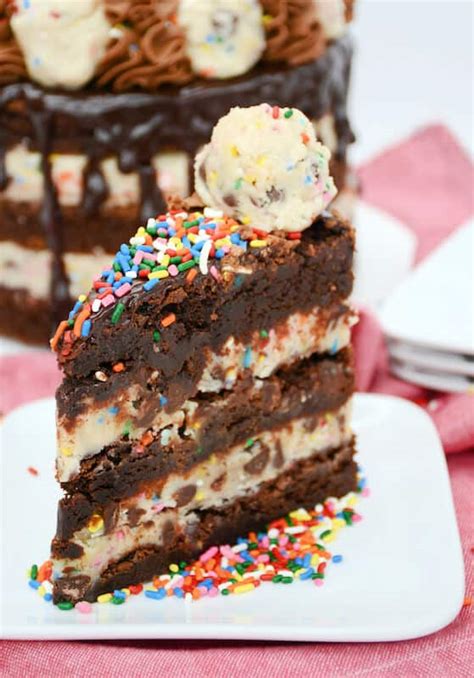 Delicious Layered Brownie Cookie Dough Cake