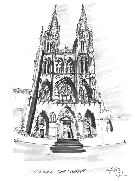 Boceto De La Catedral De Burgos Dibujo Propio Catedral Gotico