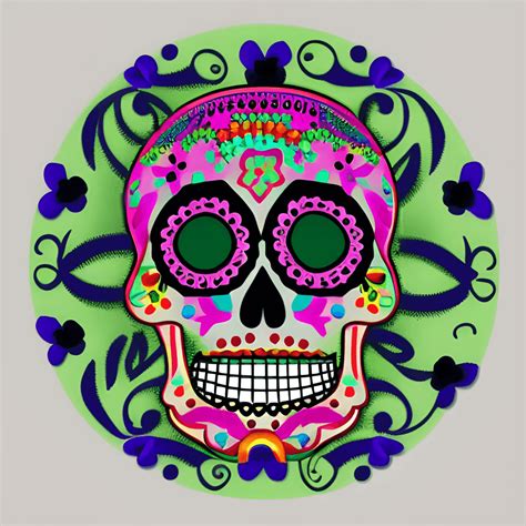 Dia De Los Muertos Sugar Skull Graphic · Creative Fabrica