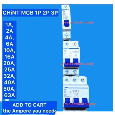 CHINT MINI CIRCUIT BREAKER MCB 1POLE 2POLE 3POLE 4 5KA 400VAc Lazada PH