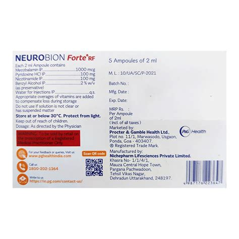 Neurobion Forte Rf Injection Ml Price Uses Side Effects Netmeds