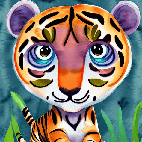 Ultra Cute Baby Tiger 3D Cartoon Creative Fabrica