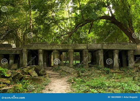 Ancient Ruins in Cambodia stock photo. Image of architecture - 18659888