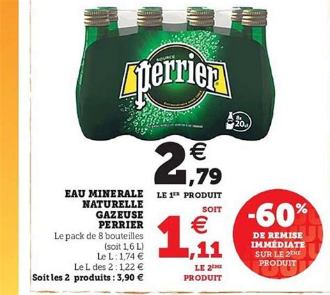 Promo Eau Min Rale Naturelle Gazeuse Perrier Chez Super U Icatalogue Fr