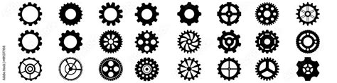 Gear Icon Vector Set Clockwork Illustration Sign Collection Mechanics