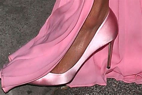 Paris Hilton Is Glam In A Plunging Pink Gown And Statement Satin Heels