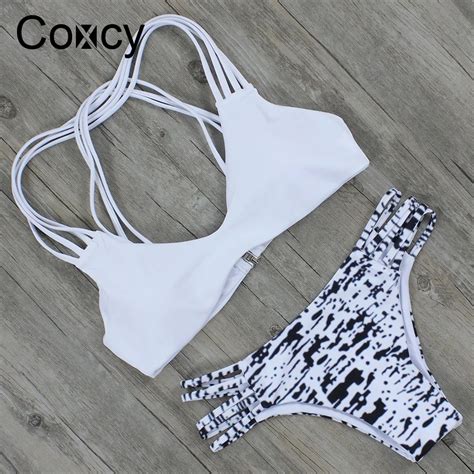 Coxcy Sexy Swimwear Women Swimsuit Summer Bandage Bikini Bathing Sui