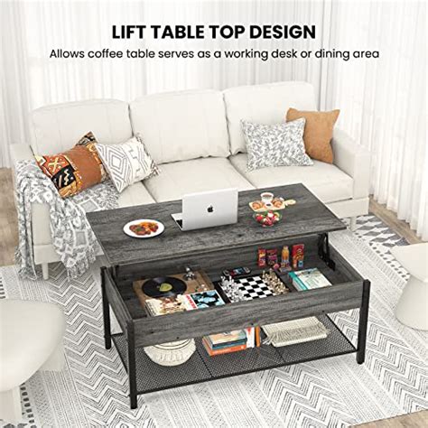 Homieasy Coffee Table Lift Top Coffee Table With Storage Shelf And