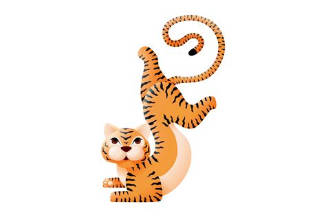 Funny Tiger. Cartoon Mascot. Strong Happ Graphic by ladadikart ...