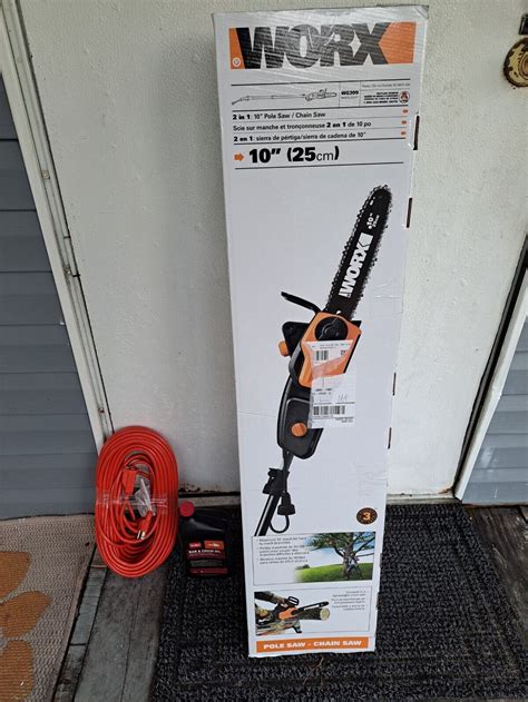 Worx Wg309 8 Amp 10 2 In 1 Electric Pole Saw And Chainsaw With Accessories 845534012583 Ebay