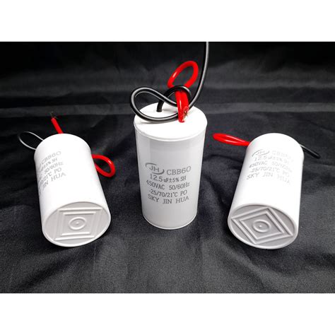 Motor Run Sh Capacitor Uf Cbb Vac Wire Lead Cylinder White