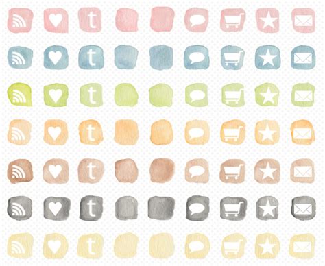 Free Watercolor Social Icons