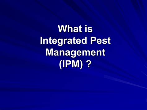 What Is Integrated Pest Management Ipm