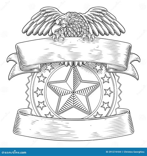 Police Military Eagle Badge Shield Sheriff Crest Stock Vector