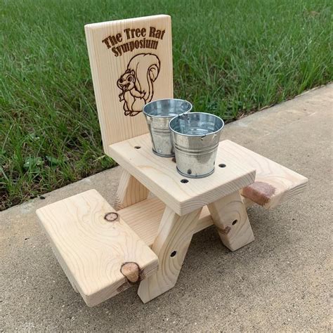 Squirrel Feeder Squirrel Picnic Table Fully Customizable Etsy Tree