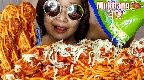 Big Bites Asmr Eating Spaghetti And Meatballs Asmr Mukbang