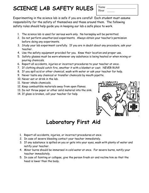 Science Lab Safety Worksheet Pro Worksheet