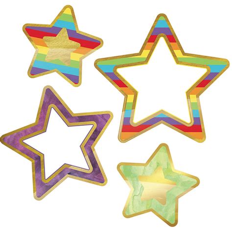 Colorful Cutout Rainbow Foil Stars Designs Assorted Cd 120242