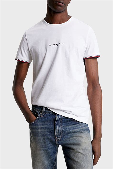 Tommy Hilfiger Logolu Pamuk Bisiklet Yaka Slim Fit Erkek T Shirt