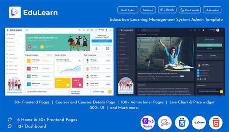 Online Education Courses Html Templates With Lms Dashboard Template