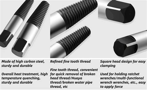 8pcs Extracteurs de Vis Endommagés Extracteurs de Goujons en Acier pour