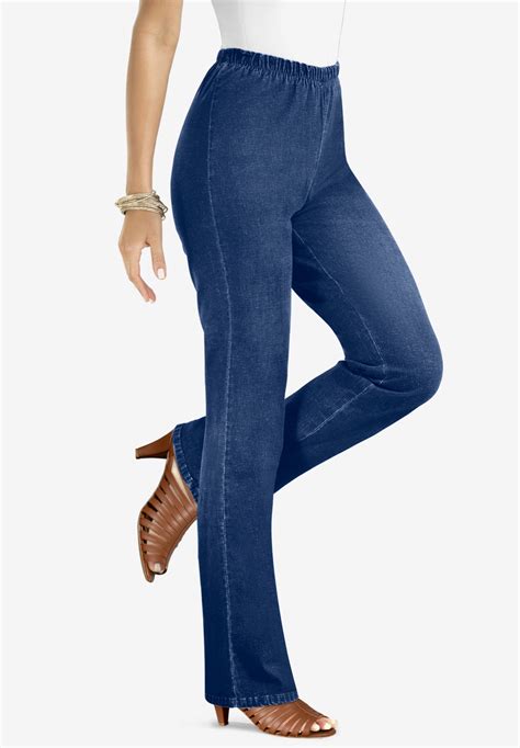 Bootcut Pull On Stretch Jean By Denim 247® Plus Size Jeans Roamans