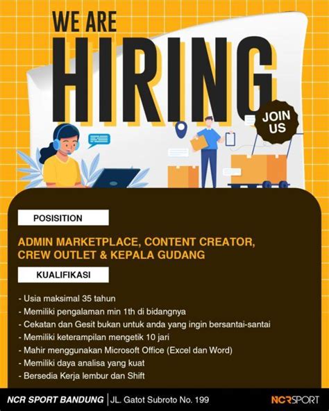 Lowongan Kerja Admin Marketplace Content Creator Crew Outlet