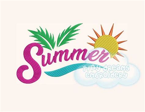 Summer With Sun Embroidery Design Tiny Dreams Embroidery