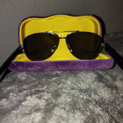 Gucci men's glasses with case - Depop