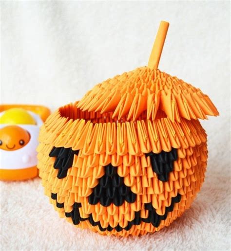 Cool Halloween Deko K Rbis Papier Orange Schwarz Halloween Selber