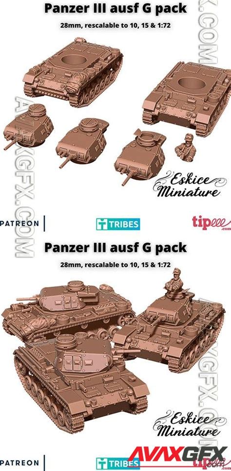 Eskice Miniature German Africa Korps Panzer Iii Print In D Avaxgfx